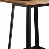 Square Natural and Black High Top Bar Table