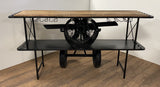 Black Metal Mango Wood Aeroplane Bar Counter