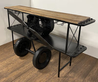 Black Metal Mango Wood Aeroplane Bar Counter