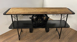 Black Metal Mango Wood Aeroplane Bar Counter