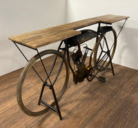 Brown Metal Mango Wood Iconic Vintage Cycle Table