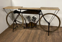 Brown Metal Mango Wood Iconic Vintage Cycle Table
