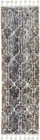 2' x 7' Mocha Mosaic Pattern Runner Rug with Fringe