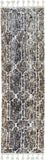 2' x 7' Mocha Mosaic Pattern Runner Rug with Fringe