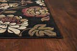 5' x 8' Black Floral Indoor Area Rug