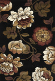 5' x 8' Black Floral Indoor Area Rug