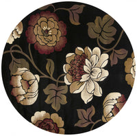 5' x 8' Black Floral Indoor Area Rug