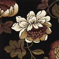 5' x 8' Black Floral Indoor Area Rug