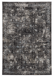 7' Midnight Black Machine Woven Vintage Traditional Indoor Runner Rug