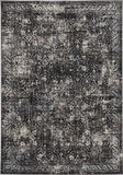 7' Midnight Black Machine Woven Vintage Traditional Indoor Runner Rug