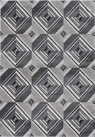 8' Grey Mocha Machine Woven Geometric Illusion Indoor Runner Rug