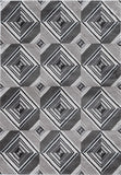 8' Grey Mocha Machine Woven Geometric Illusion Indoor Runner Rug