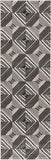 8' Grey Mocha Machine Woven Geometric Illusion Indoor Runner Rug