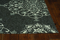 2' x 3' Charcoal Polypropylene Accent Rug