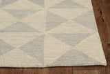 8' Ivory Hand Tufted Space Dyed Geometric Indoor Runner Rug