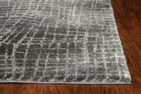 8'x10' Grey Machine Woven Abstract Scratch Indoor Area Rug