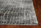 8'x10' Grey Machine Woven Abstract Scratch Indoor Area Rug