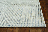 6' x 9' Ivory or Grey Faded Geometric Lines Indoor Area Rug