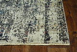 4'x6' Grey Machine Woven Shrank Distressed Traditional Design Indoor Area Rug