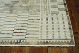 9'x13' Natural Beige Machine Woven Abstract Lines Indoor Area Rug