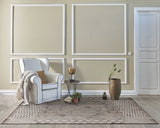 9'x13' Natural Beige Machine Woven Abstract Lines Indoor Area Rug
