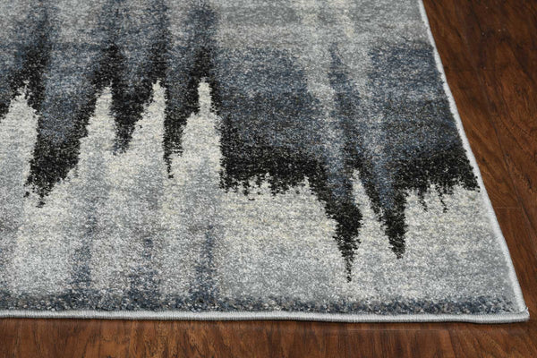 94 X 130 Blue Ivory  Polypropylene Rug