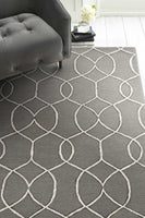 108 X 156 Charcoal Wool or Viscose Rug