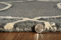 108 X 156 Charcoal Wool or Viscose Rug