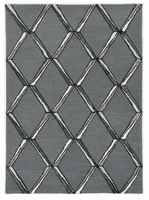 12'x15' Charcoal Silver Hand Tufted Diamond Pattern Indoor Area Rug