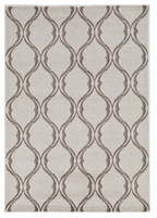 7'x11' Sand Ivory Machine Woven UV Treated Ogee Indoor Outdoor Area Rug