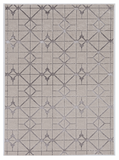 94 X 130 Ivory or Silver Polypropylene or Polyester Rug