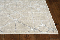 94 X 130 Ivory or Silver Polypropylene or Polyester Rug