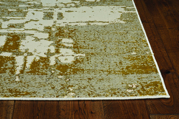 3' x 5' Ivory or Gold Abstract Area Rug