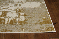 3' x 5' Ivory or Gold Abstract Area Rug