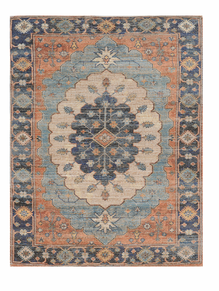 2' x 4' Blue Jute or Polyester Area Rug