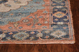 2' x 4' Blue Jute or Polyester Area Rug