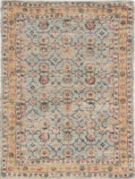 3'x5' Spa Green Hand Woven Floral Indoor Area Rug
