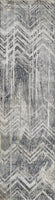 8'x11' Grey Machine Woven Distressed Chevron Indoor Area Rug