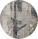5'x8' Grey Machine Woven Abstract Geometric Indoor Area Rug