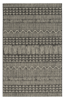 3'x4' Charcoal Machine Woven UV Treated Tribal Indoor Outdoor Accent Rug