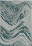 5' x 8' Grey or Teal Abstract Waves Rug
