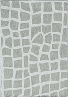 5'x7' Ivory Grey Machine Woven UV Treated Abstract Indoor Outdoor Area Rug