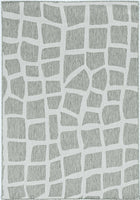 8' x 11' Ivory or Grey Abstract Tiles Indoor Area Rug
