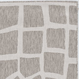 8' Round Ivory or Grey Abstract Tiles Indoor Outdoor Area Rug