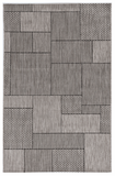3'x5' Grey Machine Woven UV Treated Geometric Blocks Indoor Outdoor Area Rug