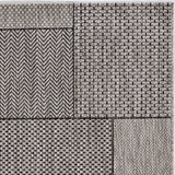 8'x11' Grey Machine Woven UV Treated Geometric Indoor Outdoor Area Rug