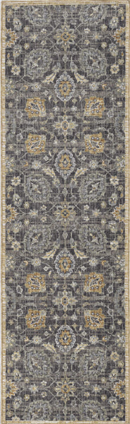 2'x3' Taupe Machine Woven Vintage Floral Traditional Indoor Accent Rug