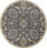 2'x3' Taupe Machine Woven Vintage Floral Traditional Indoor Accent Rug