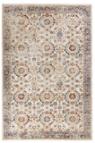 5'x8' Ivory Machine Woven Bordered Floral Indoor Area Rug