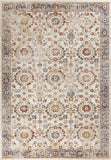 5'x8' Ivory Machine Woven Bordered Floral Indoor Area Rug